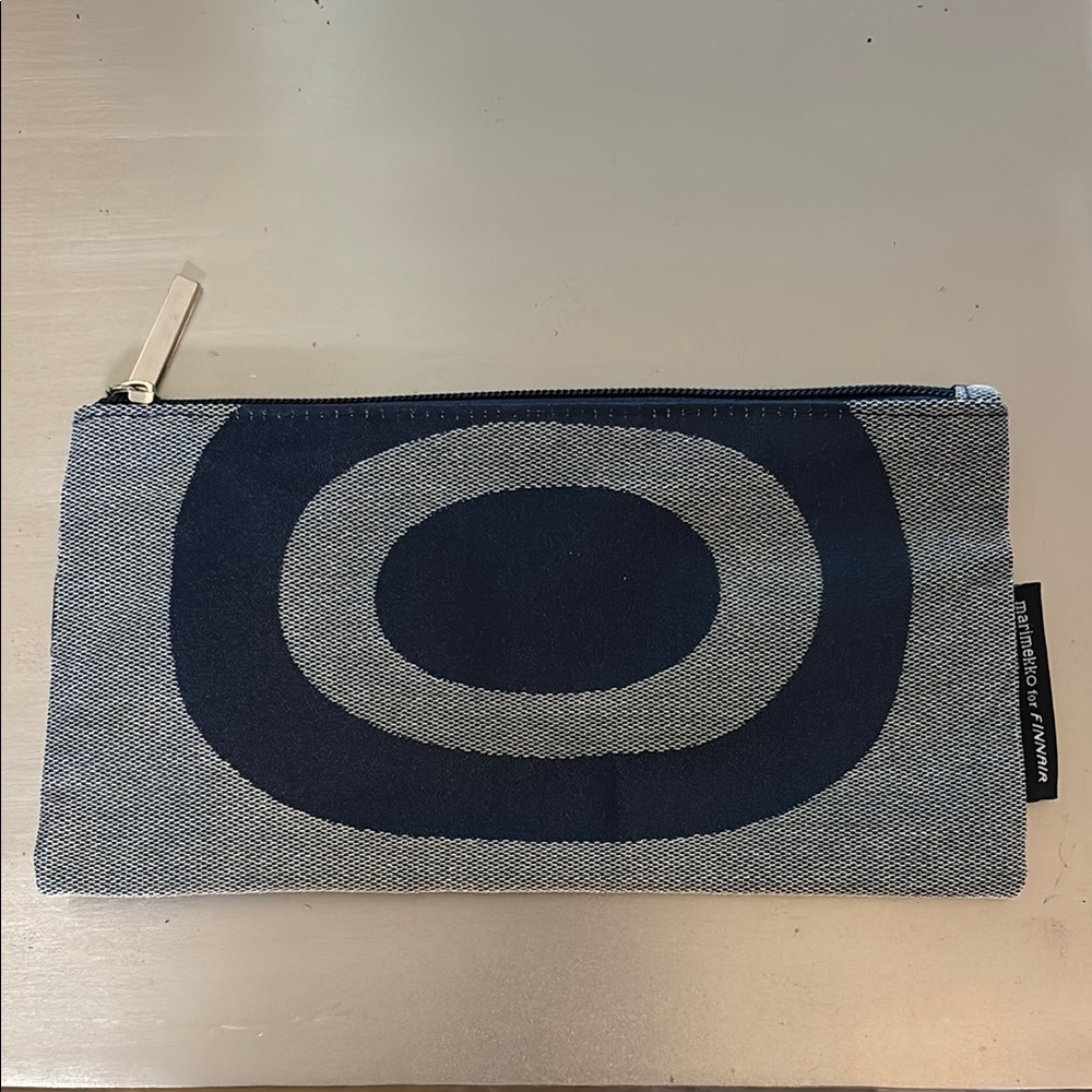 Marimekko For Finnair Blue and Gray Pouch